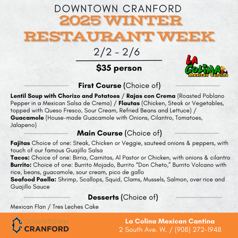 Winter Inn Menu Winter Restaurant Week Menus Are Here! - Downtown Cranford